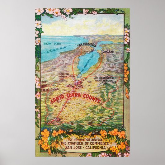 Luchtvaartkaart van Santa Clara Poster (Voorkant)