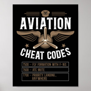 Luchtvaartkap van het Vliegtuig Pilot Codes 7500 Poster
