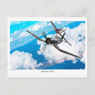 Luchtvaartkunst ansichtkaart "F4U Corsair" Briefkaart
