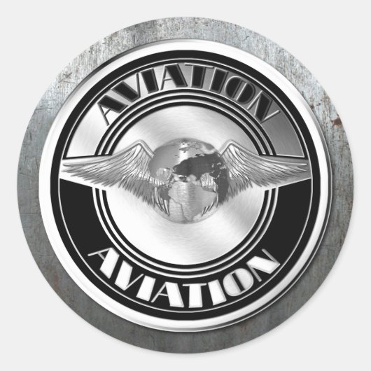  luchtvaartkunst ronde sticker (Voorkant)