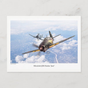 Luchtvaartkunstansichtkaart "Mitsubishi J2M Jack" Briefkaart
