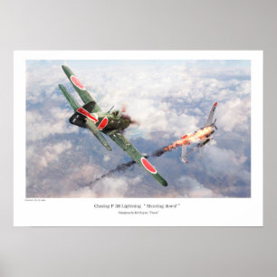 Luchtvaartkunstposter "Nakajima Ki-84疾風 "Frank" Poster