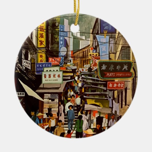  luchtvaartmaatschappij Hong Kong China Reis Keramisch Ornament (Voorkant)