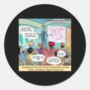 Luchtvaartmaatschappij LifeCoach Klasse Grappig Ronde Sticker