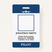Luchtvaartmaatschappij Pilot Company Foto Security Badge (Voorkant)