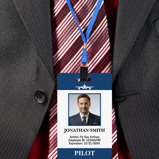 Luchtvaartmaatschappij Pilot Company Foto Security Badge