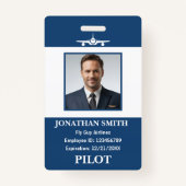 Luchtvaartmaatschappij Pilot Company Foto Security Badge (Voorkant)