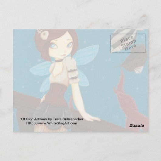 Luchtvaartmaatschappij van Sky - Steampunk Briefkaart (Achterkant)