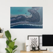 Luchtvaartmaatschappij Vleugel 17 boven Wake Islan Poster (Thuiskantoor)
