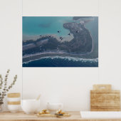 Luchtvaartmaatschappij Vleugel 17 boven Wake Islan Poster (Keuken)