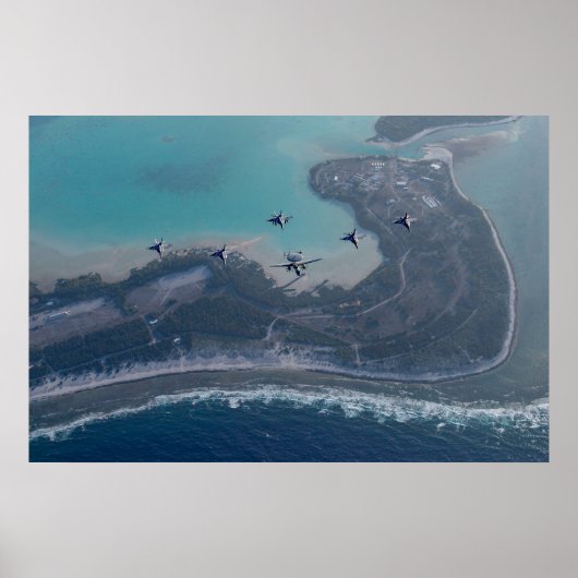 Luchtvaartmaatschappij Vleugel 17 boven Wake Islan Poster (Voorkant)