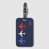 Luchtvaartmaatschappijen met drie vliegtuigen bagagelabel (Voorkant (verticaal))