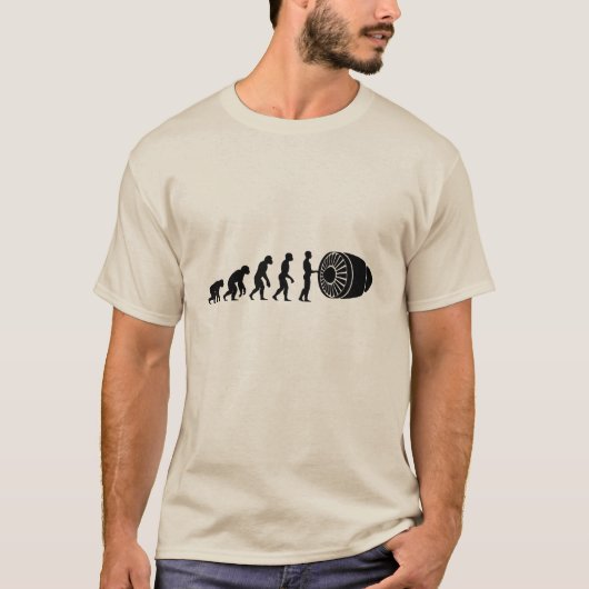 luchtvaartmechanische evolutie t-shirt (Voorkant)