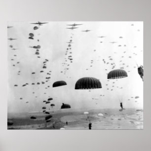 Luchtvaartmissie tijdens WW2-schildering Poster