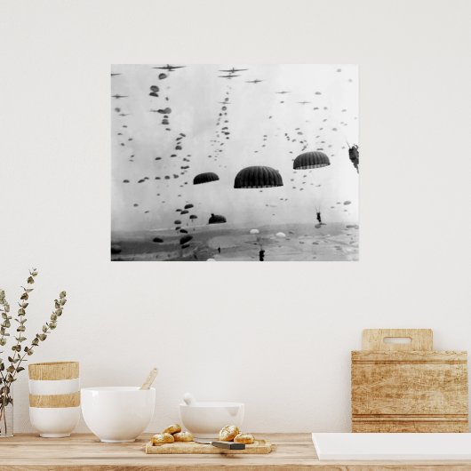 Luchtvaartmissie tijdens WW2-schildering Poster (Keuken)