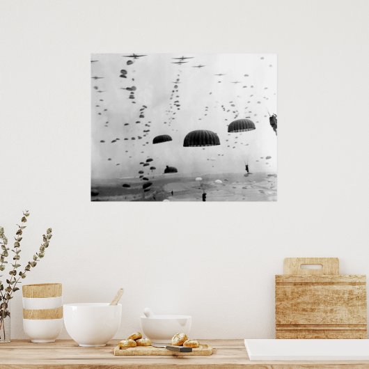 Luchtvaartmissie tijdens WW2-schildering Poster (Keuken)