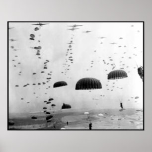 Luchtvaartmissie tijdens WW2-schildering Poster