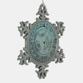 Luchtvaartnavigatieboek Tin Sneeuwvlok Ornament (Links)