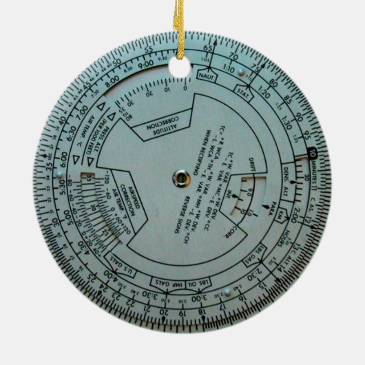 Luchtvaartnavigatiecomputer Keramisch Ornament (Achterkant)