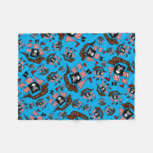 Luchtvaartpatroon blauwe piraten fleece deken (Voorkant (Horizontaal))