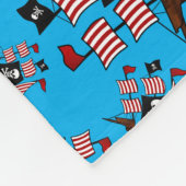 Luchtvaartpatroon blauwe piraten fleece deken (Hoek)