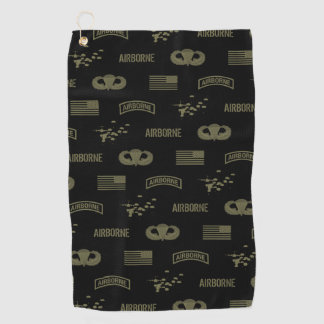 Luchtvaartpatroon (groen) golfhanddoek