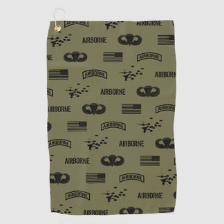 Luchtvaartpatroon (groen) golfhanddoek