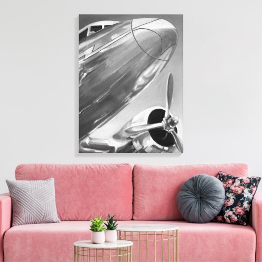 Luchtvaartpictogram: Up-Close-Uitzicht Canvas Afdruk (Insitu (Woonkamer))