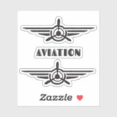 Luchtvaartpictogram Vliegtuig en typografiesymbool Sticker (Vel)