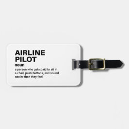 Luchtvaartpiloot - Grappige taakdefinitie Bagagelabel