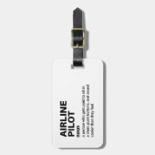 Luchtvaartpiloot - Grappige taakdefinitie Bagagelabel (Voorkant verticaal)