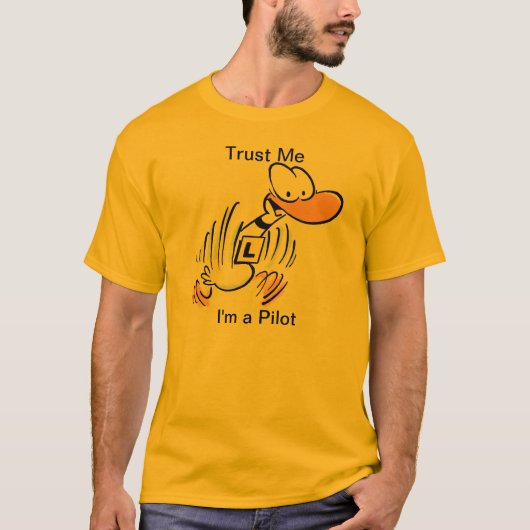 Luchtvaartpiloot Humor Cartoon Duck T Shirt (Voorkant)