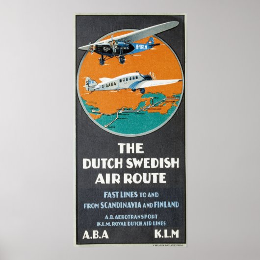  luchtvaartreclame Nederlands vliegtuig Poster (Voorkant)