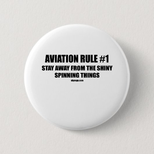 LUCHTVAARTREGEL 1 RONDE BUTTON 5,7 CM (Voorkant)