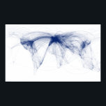 Luchtvaartroutes van de wereld (blauw) - augustus poster<br><div class="desc">Alle commerciële luchtvaartroutes die in augustus 2010 zijn gevlogen.</div>