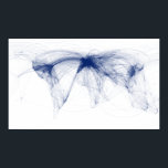 Luchtvaartroutes van de wereld (blauw) - augustus poster<br><div class="desc">Alle commerciële luchtvaartroutes die in augustus 2010 zijn gevlogen.</div>