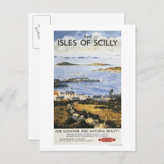 Luchtvaartscène van het Poster van de stad en de h Briefkaart (Voorkant / Achterkant)