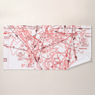 Luchtvaartschema Badhanddoek