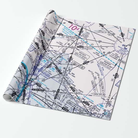 Luchtvaartschema Cadeaupapier (Uitgerold)