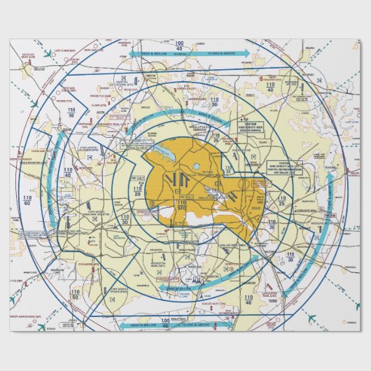 Luchtvaartschema Cadeaupapier (Vlak)