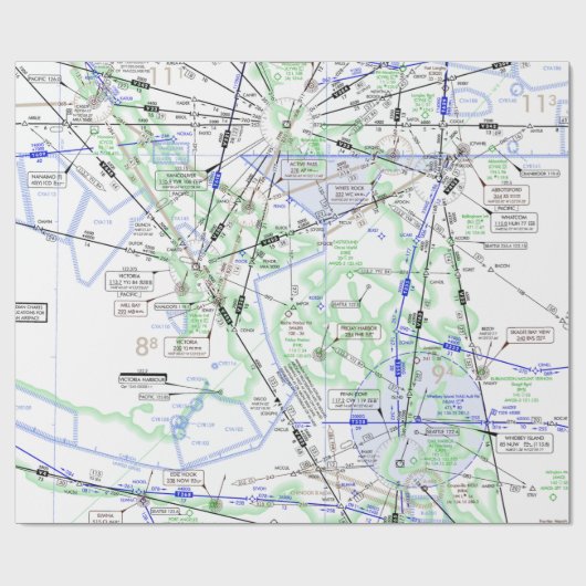 Luchtvaartschema Cadeaupapier (Vlak)