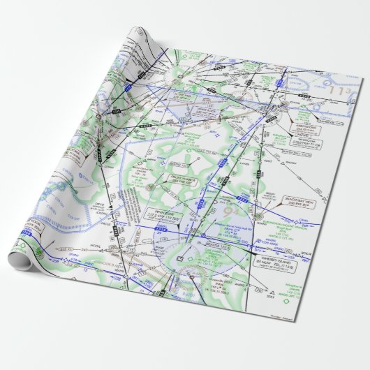 Luchtvaartschema Cadeaupapier (Uitgerold)