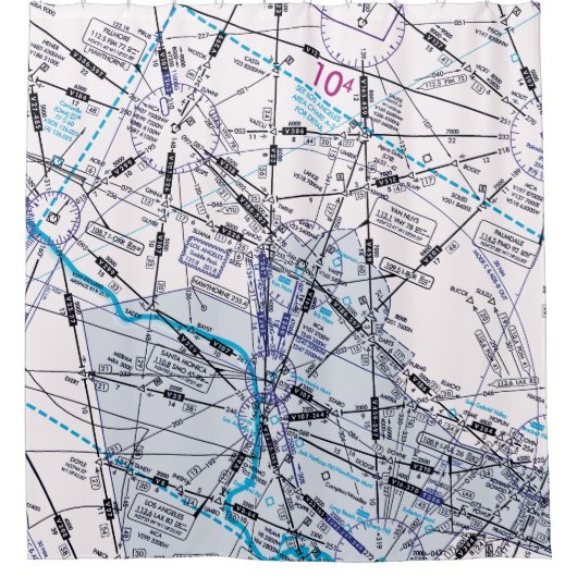 Luchtvaartschema Douchegordijn (Voorkant)
