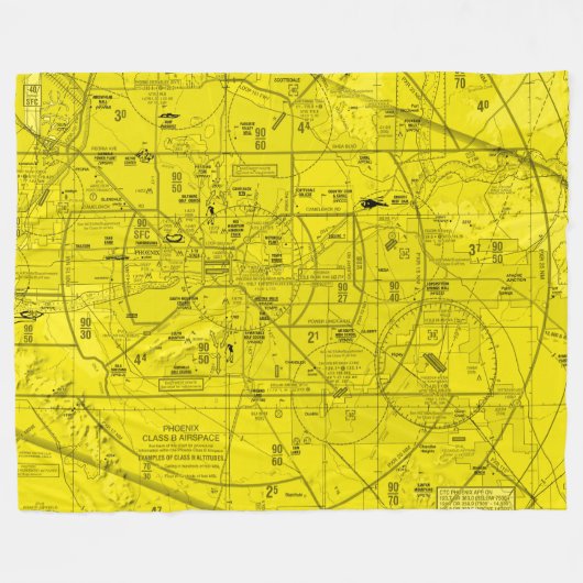 Luchtvaartschema Fleece Deken (Voorkant (Horizontaal))