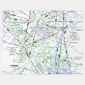 Luchtvaartschema Fleece Deken (Voorkant (Horizontaal))