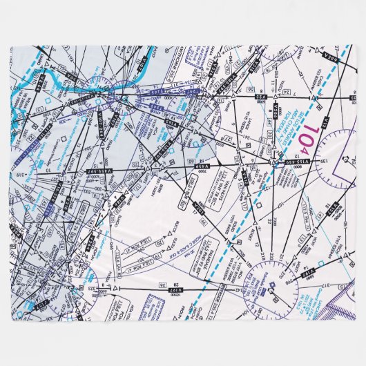 Luchtvaartschema Fleece Deken (Voorkant (Horizontaal))