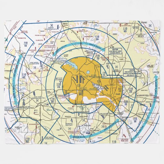 Luchtvaartschema Fleece Deken (Voorkant (Horizontaal))