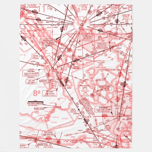 Luchtvaartschema Fleece Deken (Voorkant)