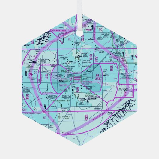 Luchtvaartschema Glas Ornament (Achterkant)