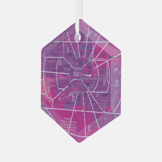 Luchtvaartschema Glas Ornament (Voorkant links)